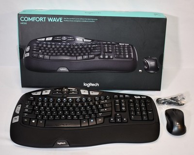 Logitech MK550 Wireless Wave Keyboard Mouse Combo Tested Works W/ Box & Receiver
