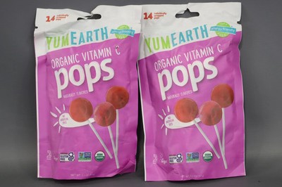 YumEarth Organic Vitamin-C Pops, 14 count - Pack of 2 - exp 1/22/2027
