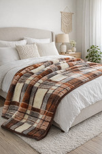 MERINO BLANKET PURE WOOL BLANKET BED THROW NATURAL ALL SIZES  PERFECT GIFT NEW