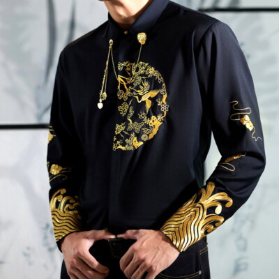 般若　One Verse CRANE PATTERNNELL L/S SHIRT 般若 One Verse CRANE PATTERNNELL L/S SHIRT（CRANE PATTERN