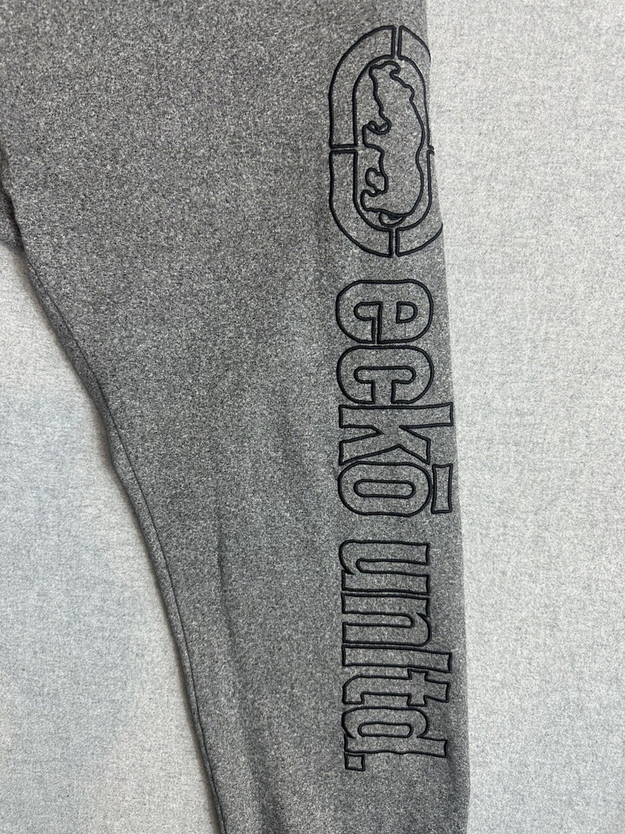 Ecko Unltd Spellout Embroidery Jogger Sweatpants Mens 2XL Gray