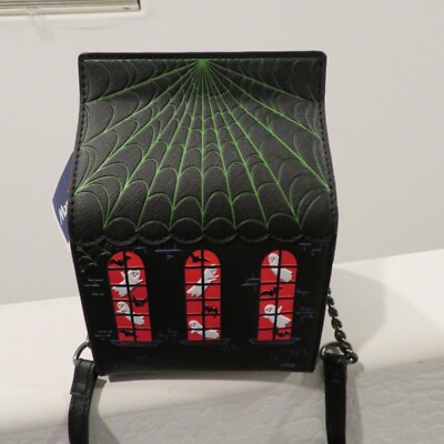 Mad Engine Haunted House Halloween Purse Handbag Red Ghost  display picture 2