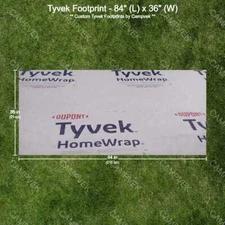 7' x 3' Tyvek Footprint, ground cloth, tarp w/ reinforced grommet corners
