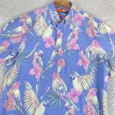 Chubbies Polo Mens Medium Blue The Stay Fly Popover Sport Shirt Parrots Golf