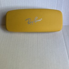 Ray-Ban Eyeglasses Sunglasses Case Yellow Hard Shell Clamshell Silver Logo