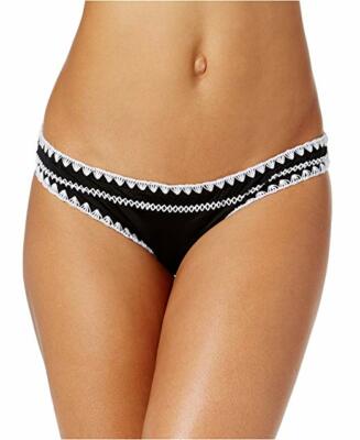 BAR III SWIMWEAR BLACK and WHITE CONTRAST STITCHES BIKINI BOTTOM (M) NWT $44