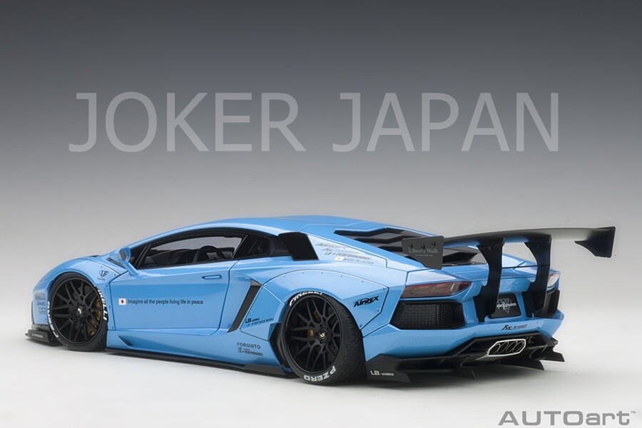 ミニカー LBWorks Lamborghini Aventador Light Blue Mini GT 57 LB Works Lamborghini Aventador Light Blue Right
