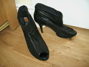 slouchy peep toe booties