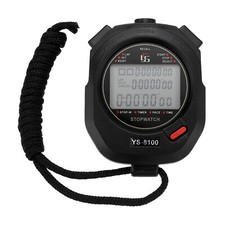Professional Sport Stopwatch Timer 100 Lap Memory 0.01 Second Timing Black