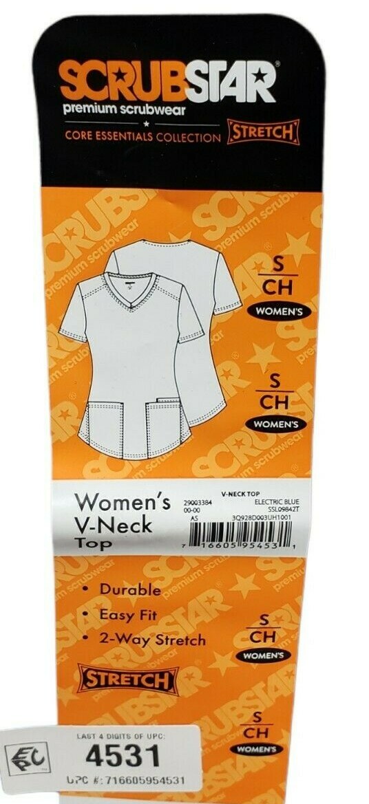 Scrubstar Women's Core Essentials V-Neck Scrub Top with Rounded