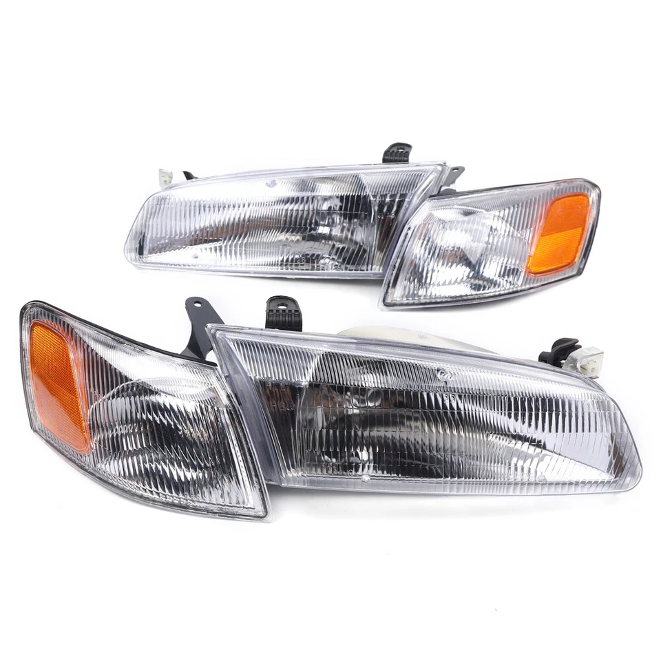 Left+Right Headlights Headlamps w/Corner Lights Set For Toyota Camry 1997-1999 Foto 3 de 4
