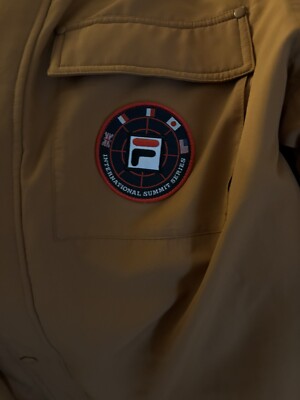 FILA International Summit Series USA UK France Italy Japan Flags Brown Jacket L