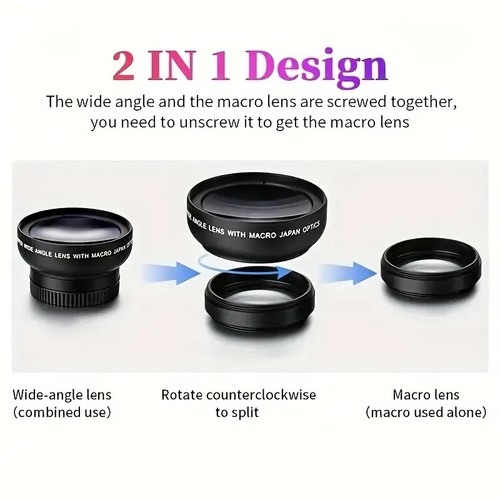 0.45x Super Wide Angle + Macro Lens Cell Phone Universal Universal Clip HD Lens - 第 7/10 張圖片