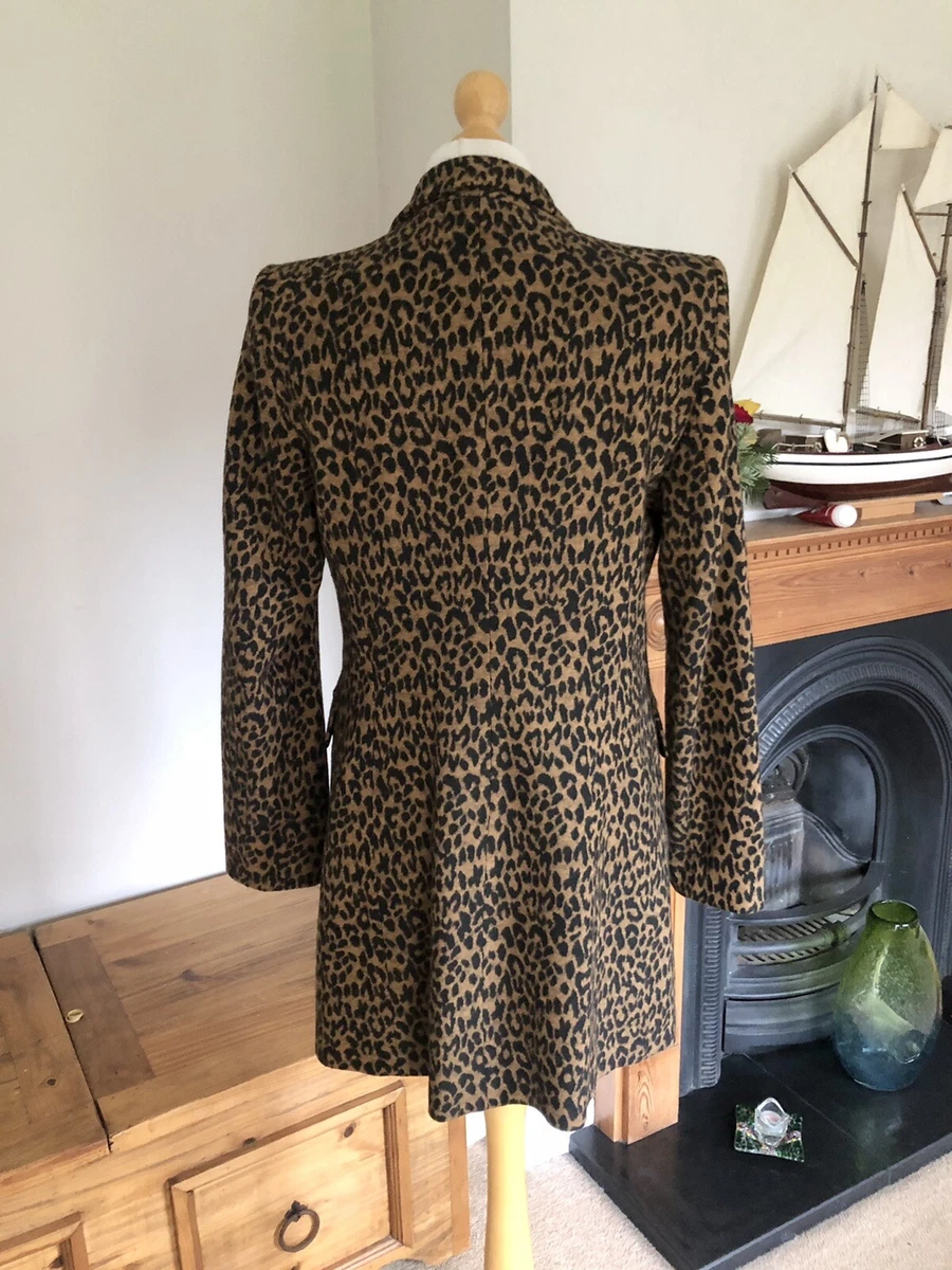 Leopard print long best sale blazer