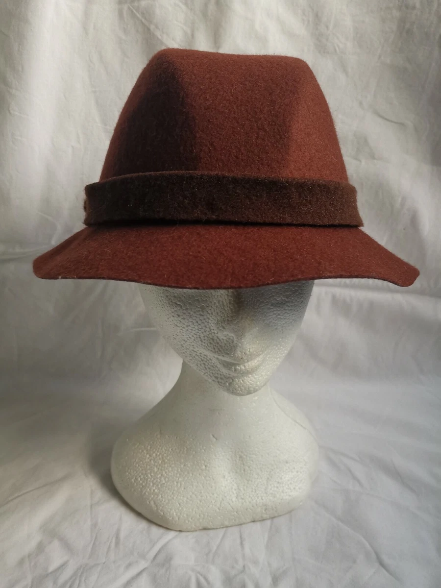 Chapeau de laine rétro femmes chapeau de feutre vintage royal