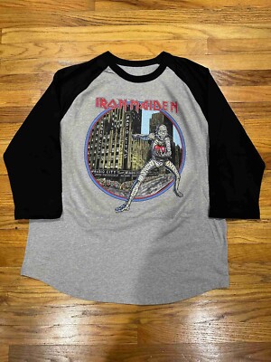 Iron Maiden New York Tour 1985 Raglan HEATHER/BLACK S to 3XL | eBay