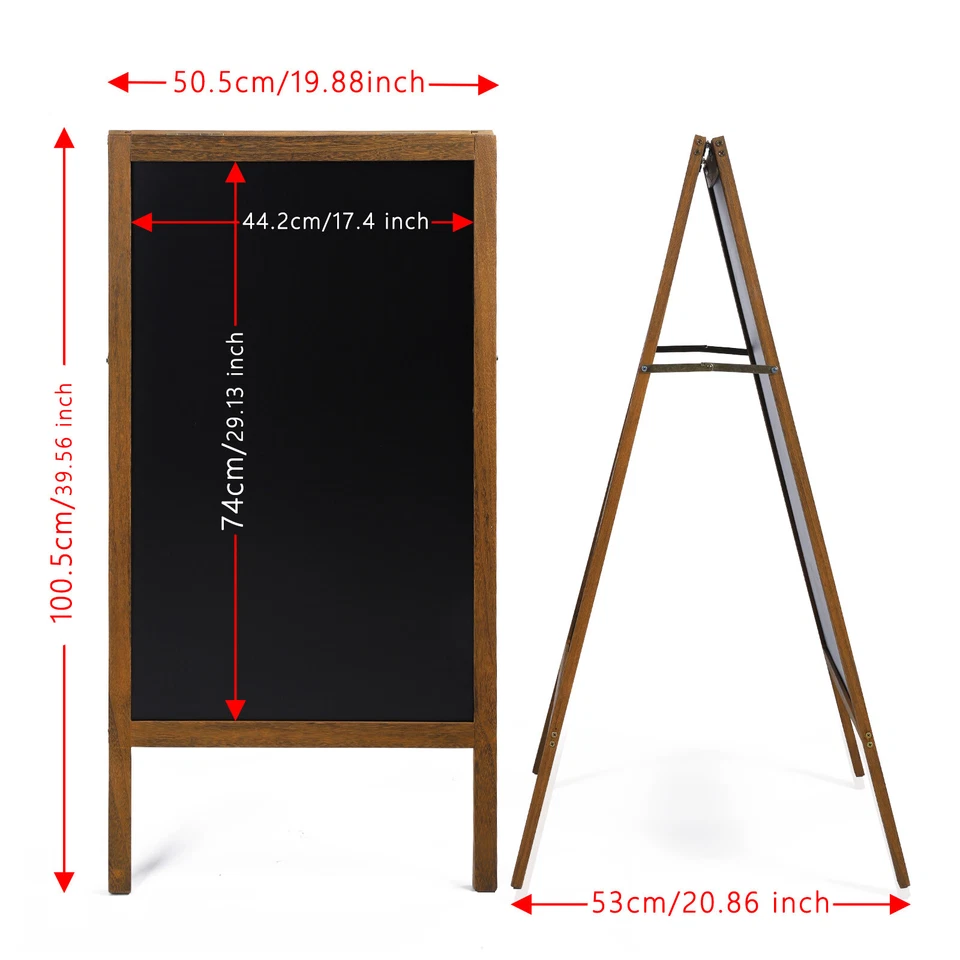Magnetic Chalkboad Dual Side Sidewalk A Frame Sign Message Board Sandwich Board - Image 4 of 4