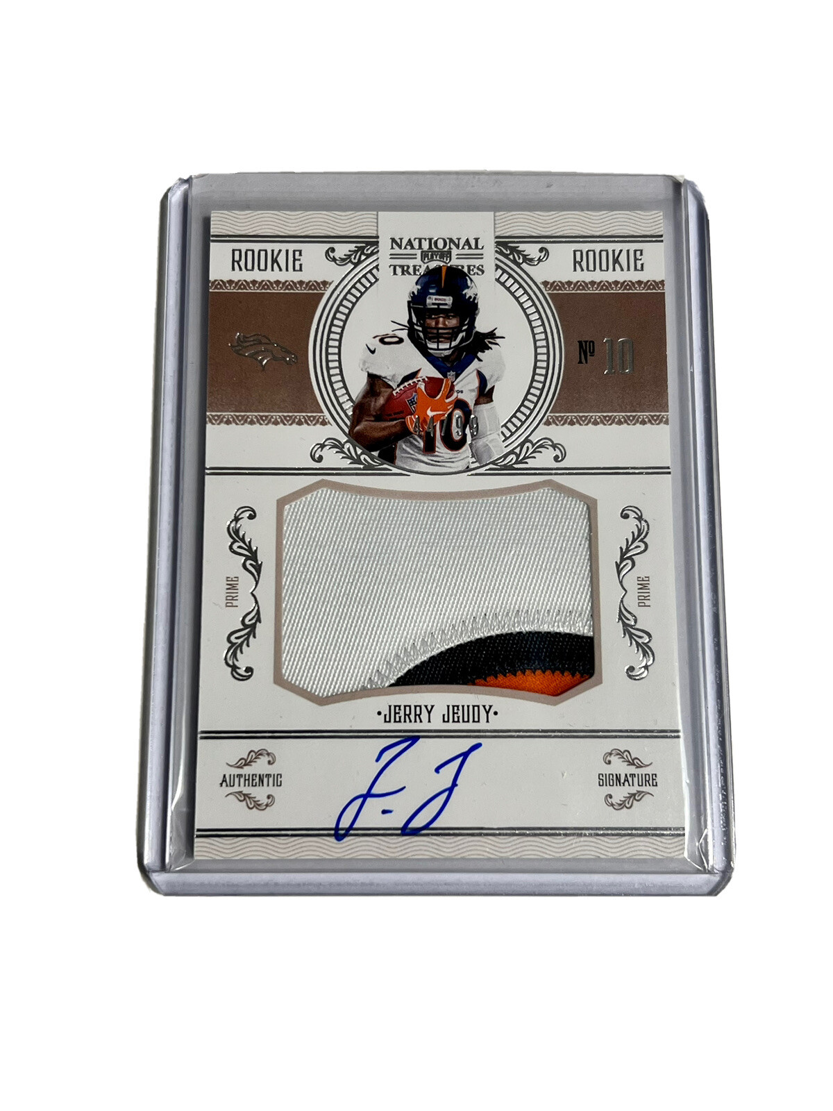 2020 National Treasures Crossover Rookie Patch Auto /99 Jerry Jeudy RPA CRS-JJ