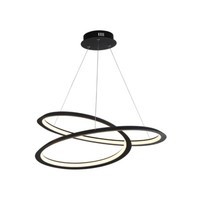 HäNgeleuchte Pendelleuchte Esszimmerlampe Led Dimmbar Aluminium Schwarz Opal