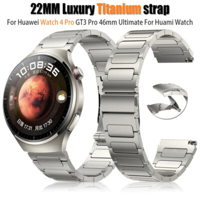 Titanium Wristband Metal Strap Band For Huawei GT4 46mm GT3 SE GT2 Pro Bracelet
