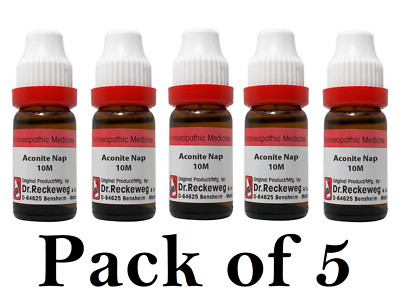 5X Dr Reckeweg Aconite Napellus 10M CH Dilution 11ml Each