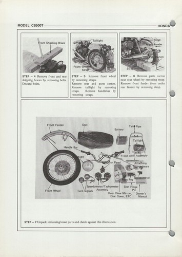 PDF Honda CB500T DOHC Twin (75-78) Digital Service Reparaturanleitung CB 500 T PDF - Bild 6 von 24