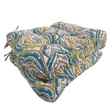 Four Seasons (Set di 2) Cuscino per Sedia in Vimini (Blu Verde Marrone Foglia)