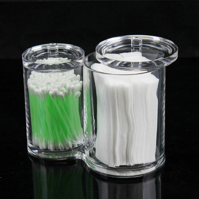 Acrylic Clear Cotton Ball Swab Holder Container Cosmetic Oraganize