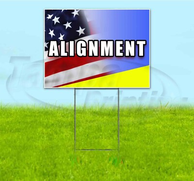 ALIGNMENT 18x24 Yard Sign WITH STAKE Corrugated Bandit USA BUSINESS AUTO REPAIR