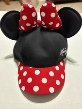 Disney Minnie Mouse Ears Hat Cap Bow Youth Poka-Dot Adjustable