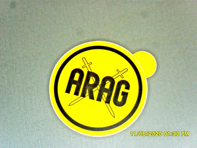 Aufkleber / Sticker + ARAG + Rechtsschutz - Versicherung + Logo