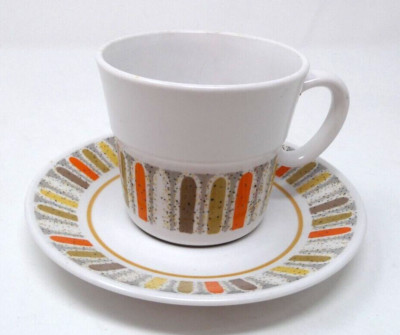 Vintage Noritake Progression Mardi Gras Cup & Saucer Set Service for 1 Retro MCM