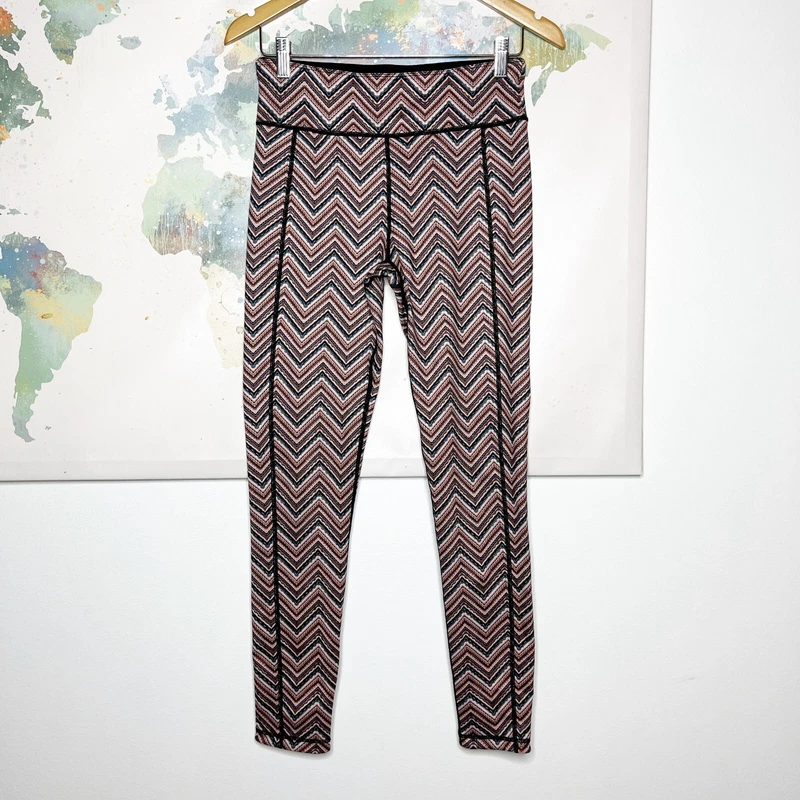 sweaty-betty chevron zig zag reversible orange soft leggings