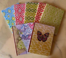 Little NOTEBOOK Diary Journal w/ Printed Cover Butterfly, Map, Abstract, Diamond