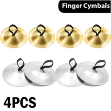 4PCS Finger Cymbals 5.3cm/2.1in, Finger Zills for Belly Dance, Hand Cymbal
