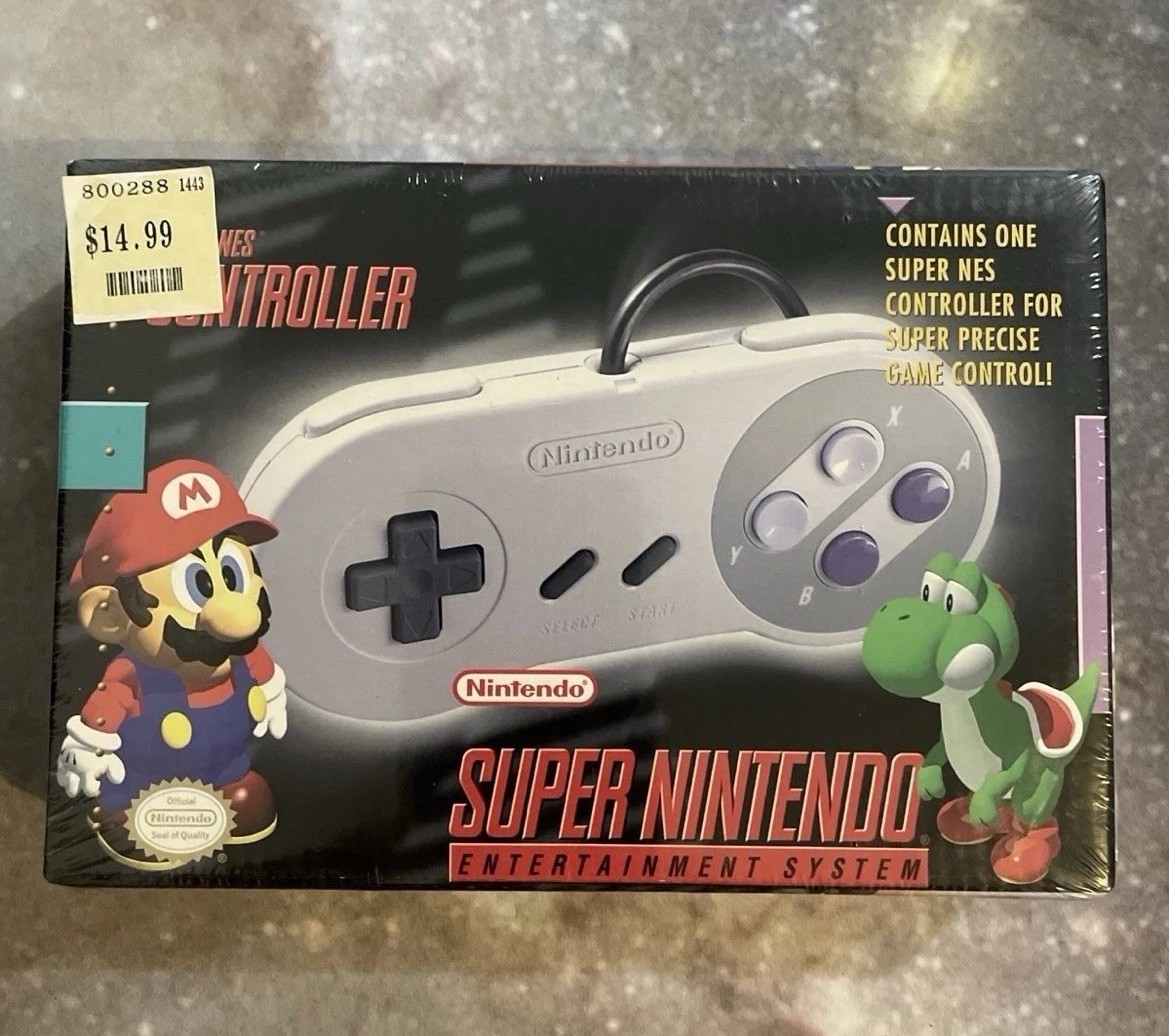 Super Nintendo Controller New in Box 1997 Authentic Mario Yoshi Cover Variant
