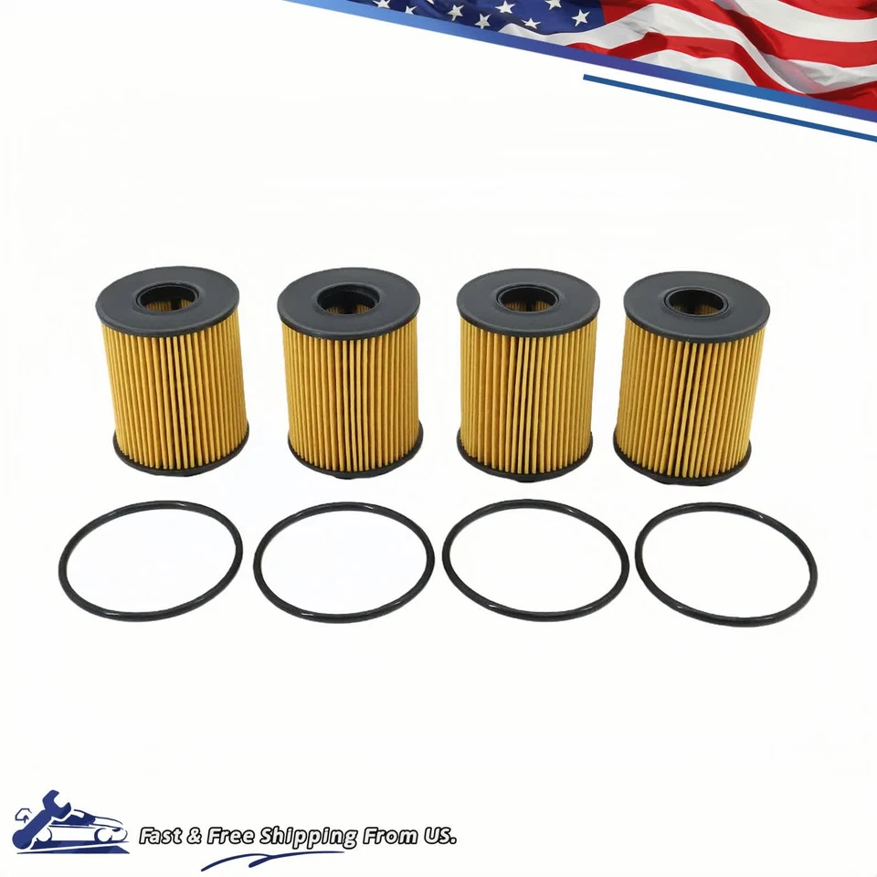 Fits Fiat 124 Spider 17-20 Fiat 500L 14-20 All Engine Set of 4 Engine Oil Filter - Imagem 3 de 4