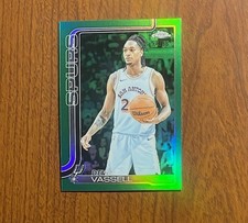 2025-26 Topps Chrome #202 Devin Vassell Green Refractor /99 Spurs