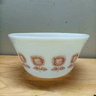 Hazel Atlas Federal Glass Vtg Sunflower Mixing Bowl  Milk Glass