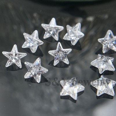 50pcs 3x3mm-10x10mm Multicolored Star Shaped Loose Cubic