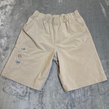 Columbia PFG Kids Size L Tan Cargo Shorts Elastic Waist Pockets Fishing Outdoor