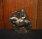 Antique two part chocolate mold  Saint Nicholas riding horse