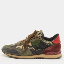 Valentino Rockrunner Size 41 Multicolor Leather and Suede Lace Up Sneakers