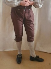 Men's 18th Century Style Brown Breeches Colonial Historical Reenactment Knee-L
