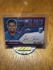 2025 Tre Harris Panini Elite Rookie Purple On Card Pen Pals Auto SSP Chargers RC