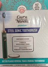 Guru Nanda Premium Steel Sonic Toothbrush Wireless Charging 5 Modes NEW