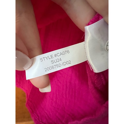 NWT J. Crew Women's Sleeveless Gauze Button-Up Shirt Fuchsia Fantasy Size XL - Afbeelding 6 van 11