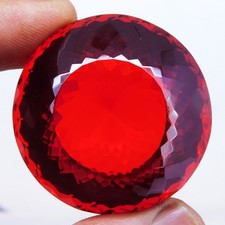 Certified 287.10Ct Natural Mexican Fire Opal Red Orange Round Cut Loose Gemstone