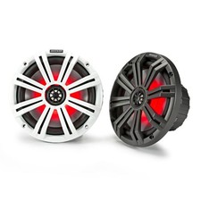 Kicker 45KM84L 8" Coaxial Marine LED Speakers - Charcoal and White Grills