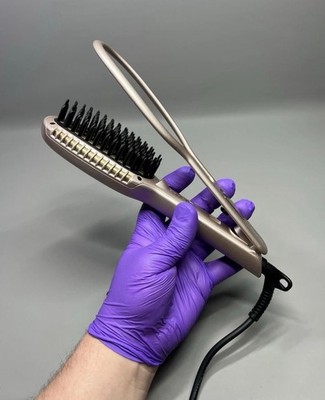 Haarglätter Bürste breiter heißer Kamm 3D Zähne Frizz Free 230C schnelle Erwärmung